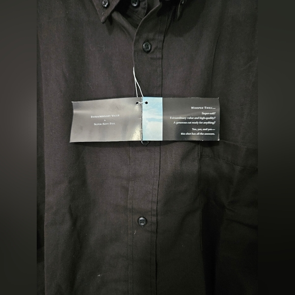 130) Ultra Club Whisper Twill men's black shirt NWT - Picture 8 of 9